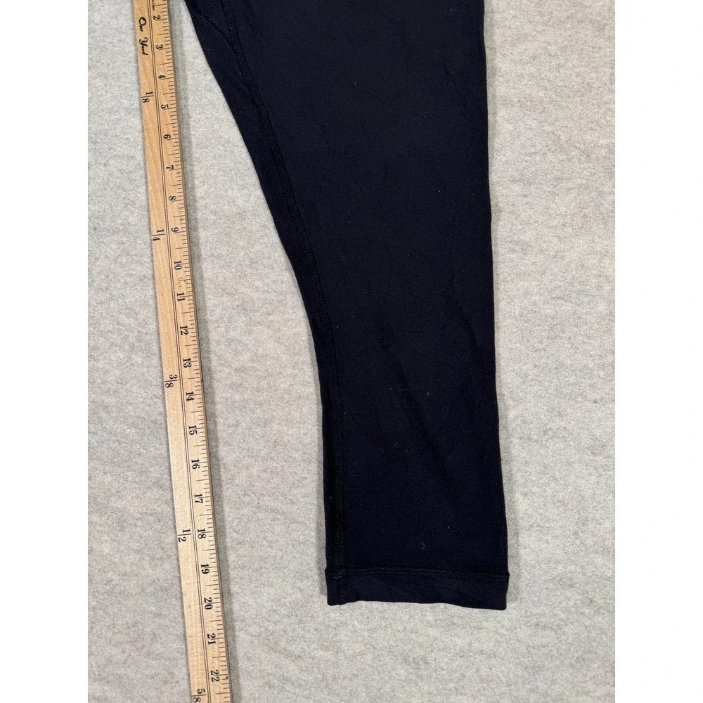 Lululemon Leggings Womens 8 Black Capri Foldover Waist Yoga Athletic Gym Stretch